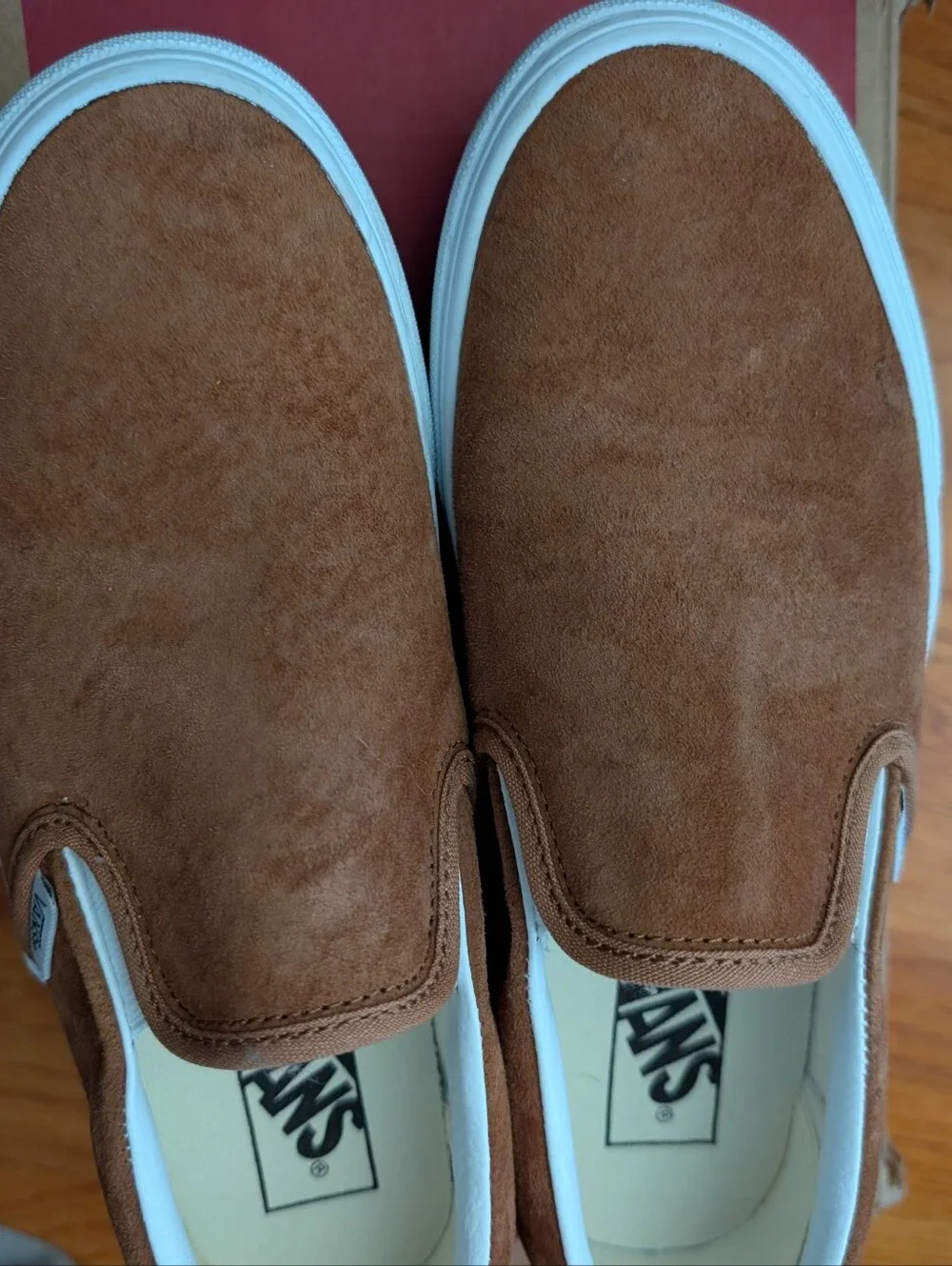 Women's Tan Suede Platform Vans 8